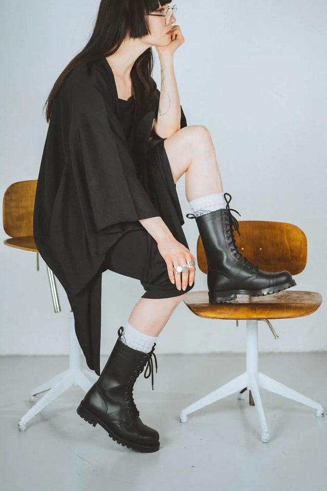 Aviator Boots Hög - Svart